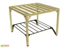 Ma Pergola Bois Pergola En Bois Traité Autoclave Autoportée Toit Plat - 3 M