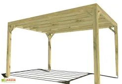 Ma Pergola Bois Pergola En Bois Traité Autoclave Autoportée Toit Plat - 3 M -magasin de mobilier d'extérieur 3x4 cubique pergola bois