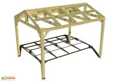 Ma Pergola Bois Pergola En Bois Traité Autoclave Autoportée Toit Double Pente - 4 M