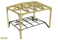 Ma Pergola Bois Pergola En Bois Autoportée Traité Autoclave Toit Quatre Pentes - 4 M