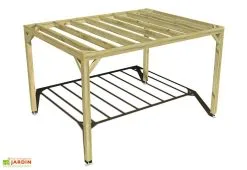Ma Pergola Bois Pergola En Bois Traité Autoclave Autoportée Toit Plat - 4 M