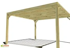 Ma Pergola Bois Pergola En Bois Traité Autoclave Autoportée Toit Plat - 4 M -magasin de mobilier d'extérieur 4x4 cubique pergola bois