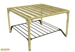 Ma Pergola Bois Pergola En Bois Traité Autoclave Autoportée Toit Plat - 4 M -magasin de mobilier d'extérieur 4x4 cubique pergola bois plongeant