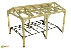 Ma Pergola Bois Pergola En Bois Autoportée Traité Autoclave Toit Double Pente - 5 M