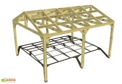 Ma Pergola Bois Pergola En Bois Autoportée Traité Autoclave Toit Double Pente - 5 M -magasin de mobilier d'extérieur 5x4 2pents pergola bois plongeant