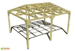 Ma Pergola Bois Pergola En Bois Autoportée Traité Autoclave Toit Quatre Pentes - 5 M -magasin de mobilier d'extérieur 5x4 4pents pergola bois plongeant