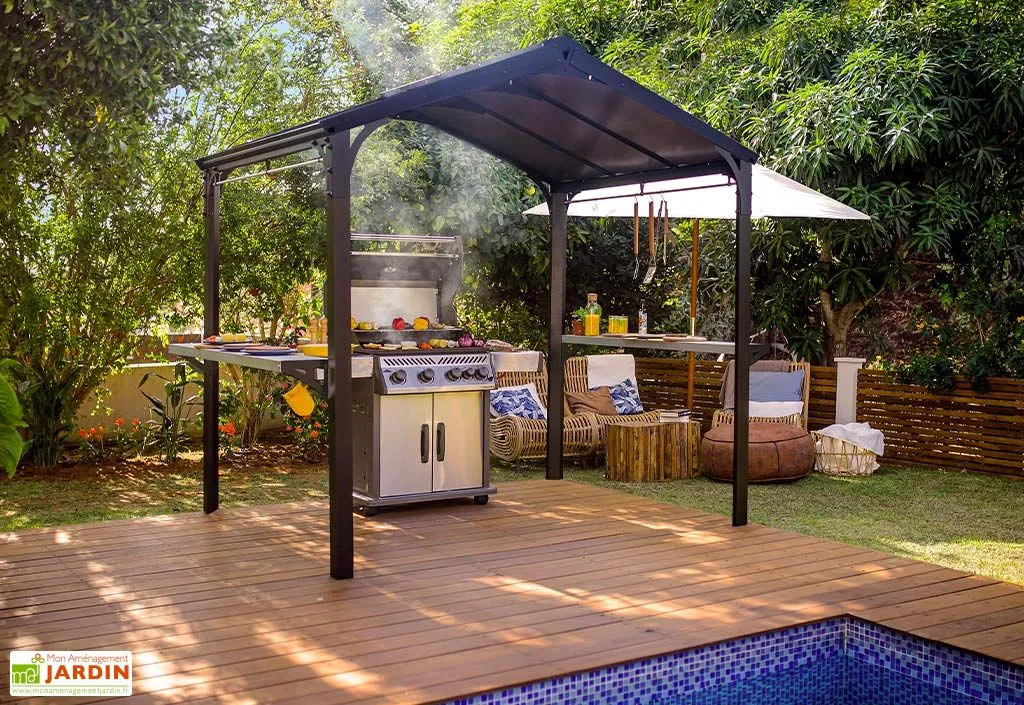 Canopia Abri Barbecue En Aluminium Et Polycarbonate 180 X 240 Cm – Austin 1 Canopia Abri Barbecue En Aluminium Et Polycarbonate 180 X 240 Cm – Austin