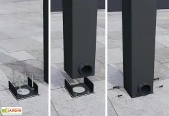 Canopia Pergola Adossée Aluminium Gris Et Polycarbonate - Stockholm 3,4 M + Stores 11 Canopia Pergola Adossée Aluminium Gris Et Polycarbonate - Stockholm 3,4 M + Stores -magasin de mobilier d'extérieur ancrage pergola alu polycarbonate stockholm palram