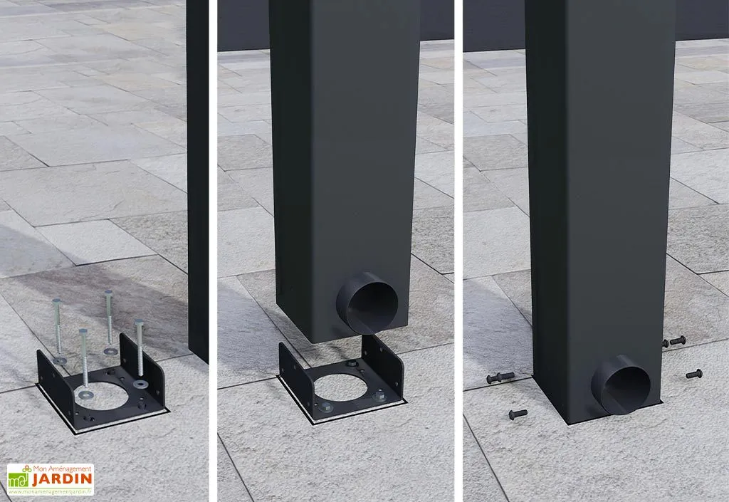 Canopia Pergola Adossée Aluminium Gris Et Polycarbonate - Stockholm 3,4 M + Stores 6 Canopia Pergola Adossée Aluminium Gris Et Polycarbonate - Stockholm 3,4 M + Stores – Image 6