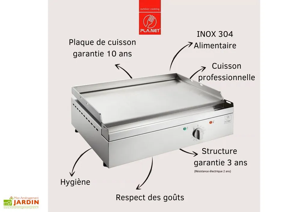 Pla.Net Plancha électrique En Inox Avec Couvercle Amovible + Chariot Fermé Et Housse De Protection 4 Pla.Net Plancha électrique En Inox Avec Couvercle Amovible + Chariot Fermé Et Housse De Protection – Image 4