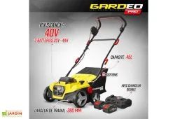 Gardéo Balayeuse électrique Sans Fil Pour Gazon Synthétique 2 X 20 V -magasin de mobilier d'extérieur balayeuse gazon synthetique batterie 2x20v