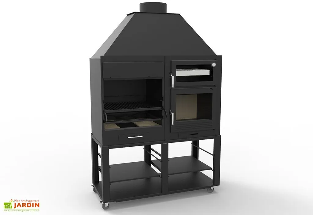 FM Calefaccion Barbecue à Charbon Et Bois Avec Four En Acier Fusion 140 2 FM Calefaccion Barbecue à Charbon Et Bois Avec Four En Acier Fusion 140 – Image 2