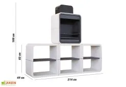 Blive Barbecue Design En Béton SUN05 -magasin de mobilier d'extérieur barbecue modulable beton hydrofuge blanc sun05