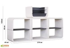 Blive Barbecue Design En Béton SUN06 -magasin de mobilier d'extérieur barbecue modulable beton hydrofuge blanc sun06