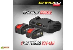 Gardéo Balayeuse électrique Sans Fil Pour Gazon Synthétique 2 X 20 V -magasin de mobilier d'extérieur batteries chargeur 2x20v balayeuse gazon synthetique