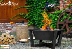 CooKking Braséro De Jardin En Acier Brasil 70 Cm – Pieds Bruts -magasin de mobilier d'extérieur brasero acier 70cm carre brasil cookking