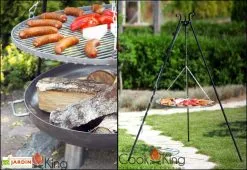 CooKking Braséro En Acier Bali + Grill Inox Sur Trépied 180 Cm -magasin de mobilier d'extérieur brasero acier bali grill 3