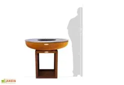 Remundi Braséro Barbecue En Acier Et Inox Avec Bûcher Ø102 Cm – Carus L -magasin de mobilier d'extérieur brasero acier barbecue grille cuisson remundi carus l