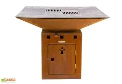 Remundi Braséro Barbecue En Acier Et Inox L102 Cm H84 Cm – Cube L