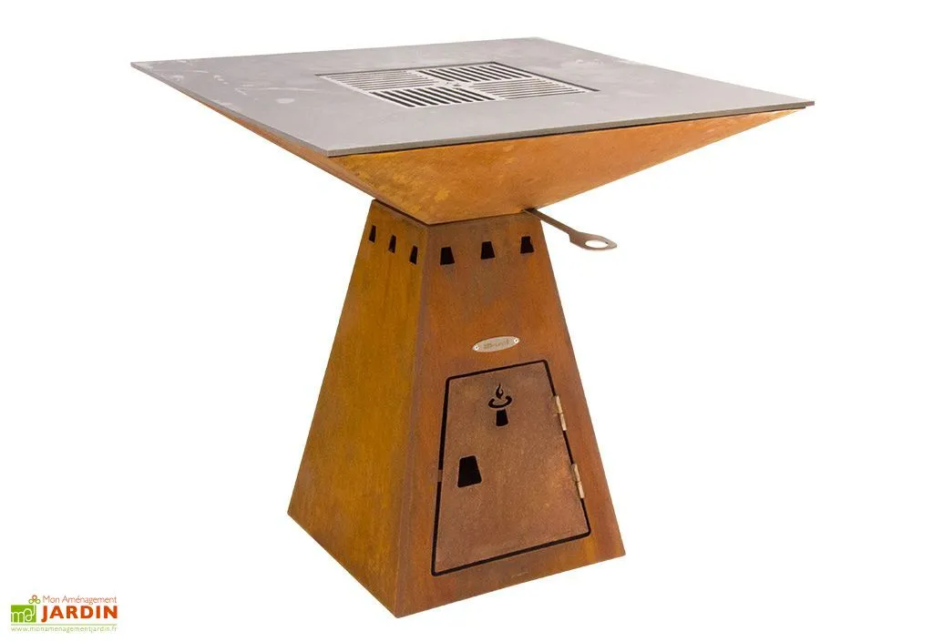 Remundi Braséro Barbecue En Acier Et Inox L82 Cm H81 Cm – Cube M 2 Remundi Braséro Barbecue En Acier Et Inox L82 Cm H81 Cm – Cube M – Image 2