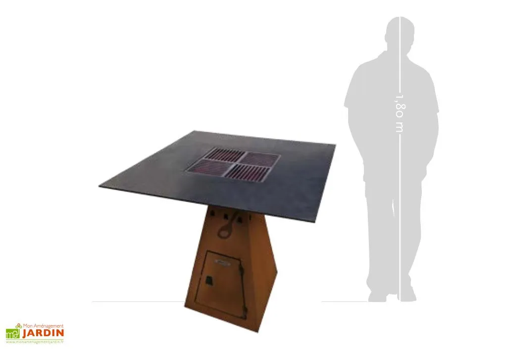 Remundi Braséro Barbecue En Acier Et Inox L82 Cm H81 Cm – Cube M 3 Remundi Braséro Barbecue En Acier Et Inox L82 Cm H81 Cm – Cube M – Image 3