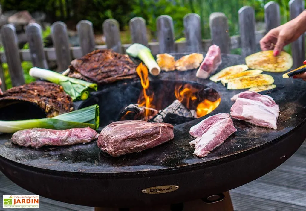 Remundi Braséro Barbecue En Acier Et Inox Ø102 Cm H105 Cm – Nero L105 5 Remundi Braséro Barbecue En Acier Et Inox Ø102 Cm H105 Cm – Nero L105 – Image 5