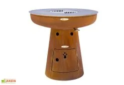 Remundi Braséro Barbecue En Acier Et Inox Ø102 Cm H105 Cm – Nero L105