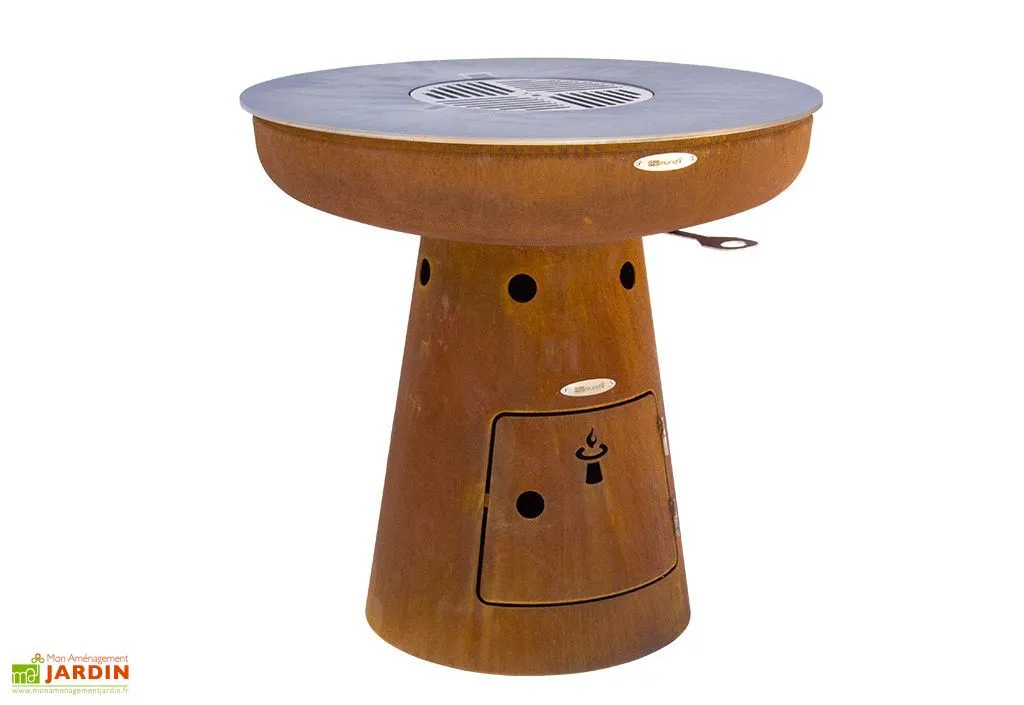 Remundi Braséro Barbecue En Acier Et Inox Ø102 Cm H105 Cm – Nero L105 2 Remundi Braséro Barbecue En Acier Et Inox Ø102 Cm H105 Cm – Nero L105 – Image 2