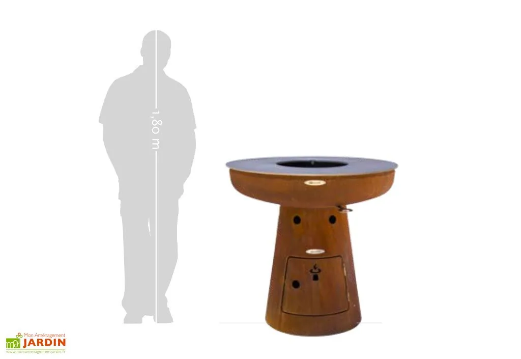 Remundi Braséro Barbecue En Acier Et Inox Ø102 Cm H105 Cm – Nero L105 3 Remundi Braséro Barbecue En Acier Et Inox Ø102 Cm H105 Cm – Nero L105 – Image 3