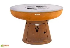 Remundi Braséro Barbecue En Acier Et Inox Ø102 Cm H68 Cm – Nero L68