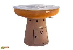 Remundi Braséro Barbecue En Acier Et Inox Ø102 Cm H84 Cm – Nero L84