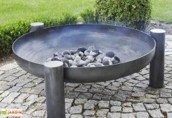 CooKking Braséro En Acier Palma + Pare Etincelles (plusieurs Dimensions) -magasin de mobilier d'extérieur brasero acier noir brut palma pare etincelles 6