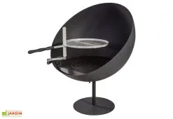 Feu Du Jardin Braséro Barbecue En Acier Lune 100 Cm + Grille De Cuisson