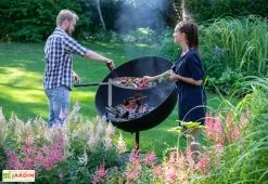 Feu Du Jardin Braséro Barbecue En Acier Lune 100 Cm + Grille De Cuisson 11 Feu Du Jardin Braséro Barbecue En Acier Lune 100 Cm + Grille De Cuisson -magasin de mobilier d'extérieur brasero barbecue acier noir lune 100cm