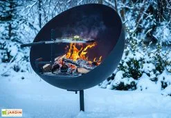 Feu Du Jardin Braséro Barbecue En Acier Lune 100 Cm + Grille De Cuisson 9 Feu Du Jardin Braséro Barbecue En Acier Lune 100 Cm + Grille De Cuisson -magasin de mobilier d'extérieur brasero barbecue acier noir lune 100cm 3