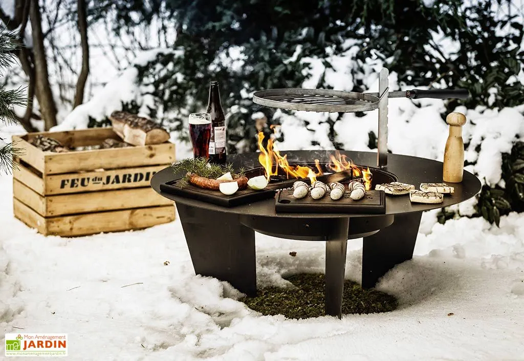 Feu Du Jardin Braséro Barbecue En Acier Olymp 100 Cm + Grille De Cuisson 4 Feu Du Jardin Braséro Barbecue En Acier Olymp 100 Cm + Grille De Cuisson – Image 4