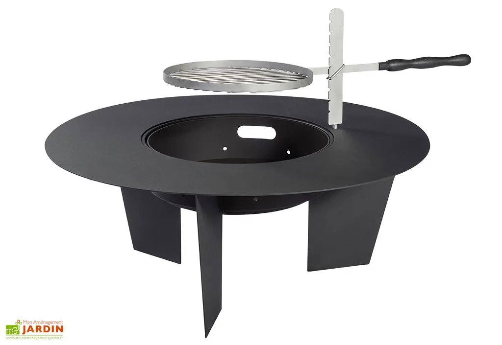 Feu Du Jardin Braséro Barbecue En Acier Olymp 100 Cm + Grille De Cuisson 1 Feu Du Jardin Braséro Barbecue En Acier Olymp 100 Cm + Grille De Cuisson