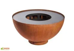 Feu Du Jardin Braséro Barbecue En Acier Boule Oxydé 100 Cm