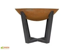 La Hacienda Braséro De Jardin En Fonte Oxydée Et Acier Noir Icarus 66 Cm