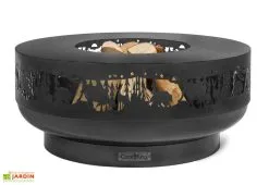 CooKking Braséro En Acier Forest 80 Cm + Plaque De Cuisson Plancha Ronde