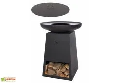 Redfire Braséro Plancha En Acier Avec Couvercle Couleur Noire – Ø80 Cm