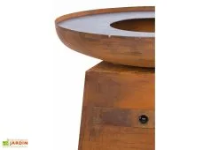 Redfire Braséro Plancha En Acier Avec Couvercle Couleur Rouille – Ø80 Cm -magasin de mobilier d'extérieur brasero orion rouille 2