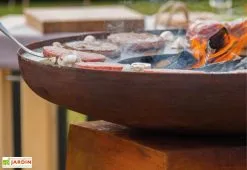 Redfire Braséro Plancha En Acier Avec Couvercle Couleur Rouille – Ø80 Cm -magasin de mobilier d'extérieur brasero orion rouille 7