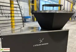 Atelier Brasero Brasero Design Avec Plaque De Cuisson En Acier + Plan De Travail – ø 85 Cm -magasin de mobilier d'extérieur brasero plan de travail