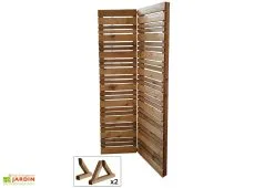 Jardipolys Brise-vue Sur Pieds Pliant En Bois Traité – Lign Z