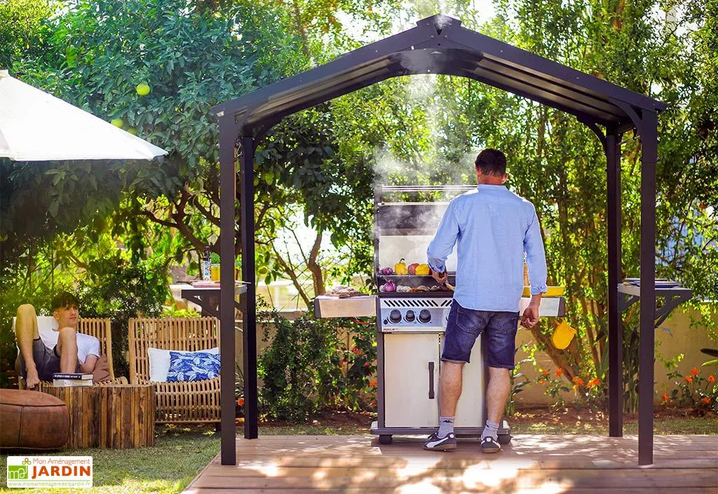 Canopia Abri Barbecue En Aluminium Et Polycarbonate 180 X 240 Cm – Austin 3 Canopia Abri Barbecue En Aluminium Et Polycarbonate 180 X 240 Cm – Austin – Image 3
