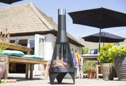 La Hacienda Cheminée Acier Mesh Colorado Medium -magasin de mobilier d'extérieur cheminee exterieur contemporaine medium