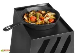 CooKking Cheminée Barbecue D'Extérieur Lima - 50 X 35 X 110 Cm -magasin de mobilier d'extérieur cheminee four a pizza poele lima en acier motif feuille fabrication manuelle hauteur 108cm 3