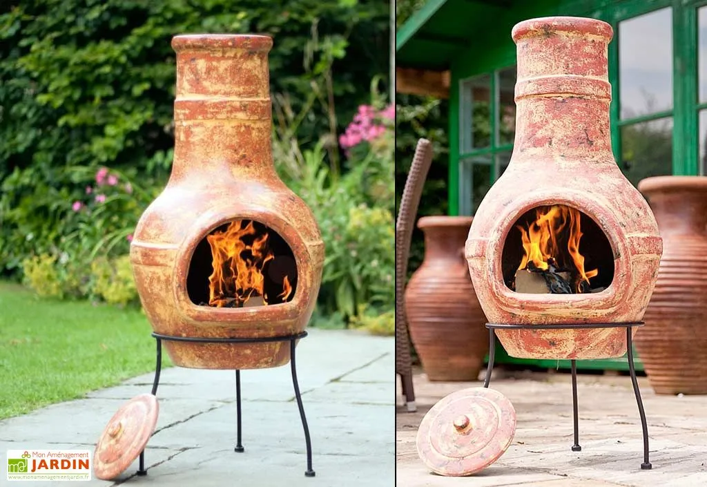 La Hacienda Braséro Cheminée De Jardin En Argile Ray Large 2 La Hacienda Braséro Cheminée De Jardin En Argile Ray Large – Image 2