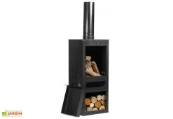 CooKking Cheminée D'Extérieur En Acier Rosa - 40 X 150 Cm